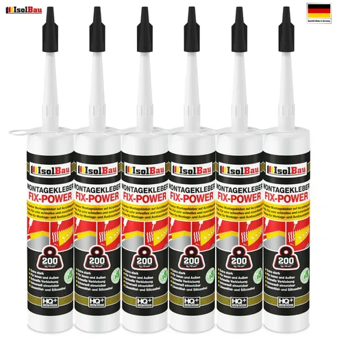 Montagekleber FIX-POWER Baukleber 6x 480g Kartusche weiß Qualität 200kg / 10cm