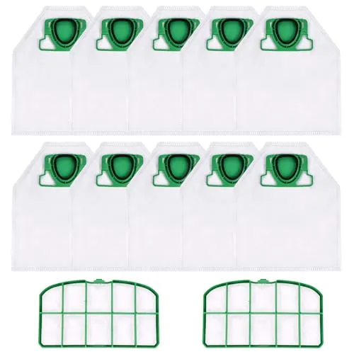 Staubsaugerbeutel für Vorwerk Kobold VK200 FP200 10 Stück Staubbeutel und 2 Motorschutzfilter Microvlies Filtertüten Ersatz Beutel Zubehör für Vorwerk Kobold VK 200 FP 200 Staubsauger