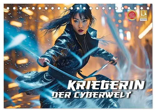 CALVENDO Wandkalender Kriegerin der Cyberwelt (Tischkalender 2026 DIN A5 quer), CALVENDO Mon