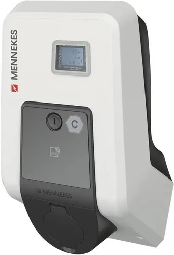 Mennekes 1384402 Wallbox AMTRON Professional 22 kW - Wallbox für halböffentlichen Bereich, eichrechtskonform mit integrierter Vernetzungsfähigkeit und Lastmanagement für effiziente Ladeinfrastruktur.