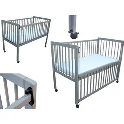 Micoland Kinderbett 2in1 120x60cm grau mit Matratze von Micoland