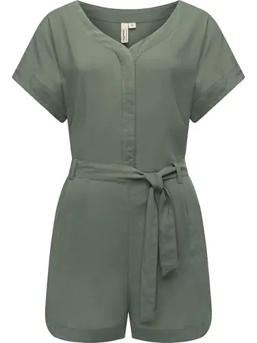 Ragwear Damen kurzer Sommer Jumpsuit Bodysuit mit Taillenband Salwin Solid YOUMODO Baltic Gr. XS