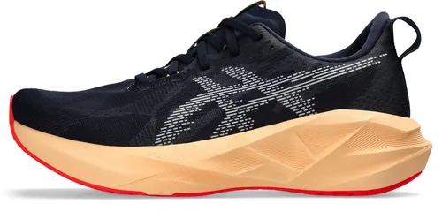 Asics NOVABLAST 5 MIDNIGHT/ORANGE GLOW - Herren Laufschuh - Laufschuhe für Herren mit FF BLAST MAX Foam für extra Bounce und dynamisches Laufgefühl. Ideal für Straßenläufe, leicht, atmungsaktiv und umweltfreundlich.