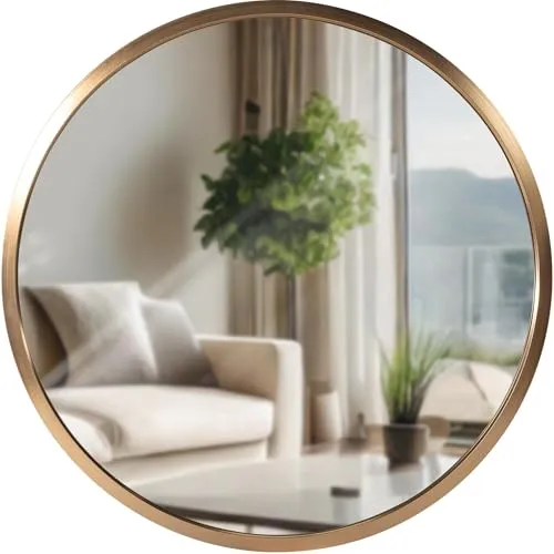 CLP Wandspiegel Elsie gold matt S - Eleganter Wandspiegel in Gold matt, Durchmesser 30 cm, ideal für jeden Raum. Minimalistischer Rahmen sorgt für klare Optik und einfache Montage.