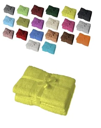 EXKLUSIV HEIMTEXTIL Handtuchserie im Set mit Schleife Marke Duschtuch 2er Set 70 x 140 cm Gelb