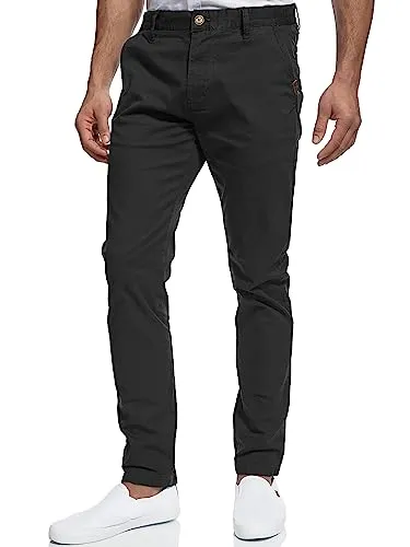 Indicode Herren Cherry Chinohose Stretchhose | Chino Herrenhose Stretch Stoffhose Black, 31/32