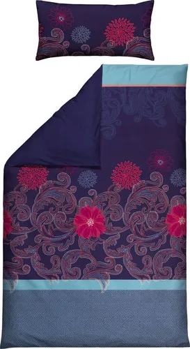 REDBEST Bettwäsche Wendebettwäsche, Mako-Satin, Satin Paisley/Blumen/Ranke