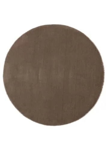 carpetfine handgefertigter Wollteppich Gabbeh Lola Rund Taupe Ø 100 cm Weich, Hochwertig, Zeitlos | Runder Teppich für Gemütlichkeit & Eleganz im Wohnzimmer, Schlafzimmer und Diele