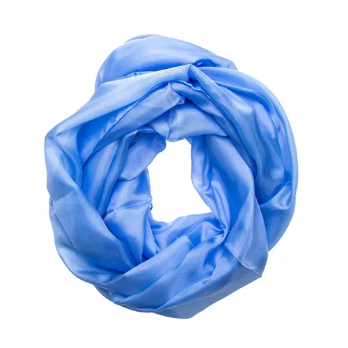 Seidenschal Halstuch XXL Blau Hellblau 100% Seide 180x90cm