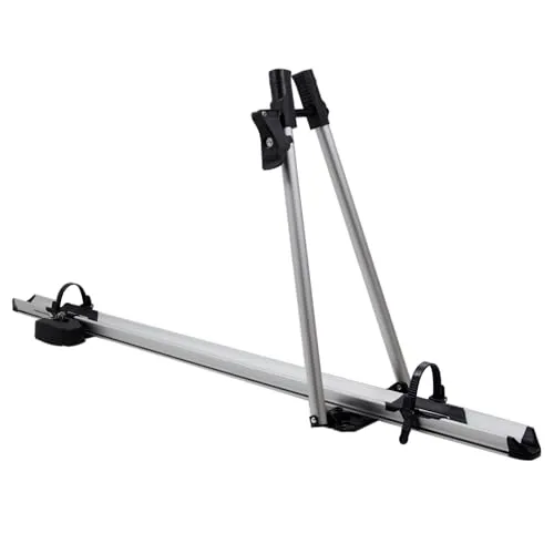 RIDIGO Fahrradhalter für Dachträger, Fahrradträger aus Aluminium, Ultraleicht 3,1 kg, für Rahmen bis 80 mm, Tragfähigkeit bis 17 kg, mit Diebstahlsicherung