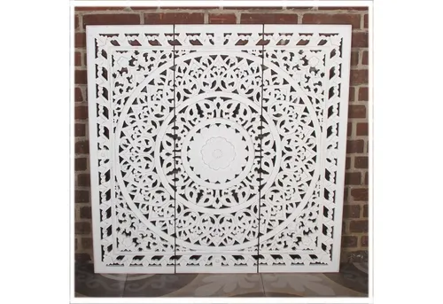 Casa Moro Wanddekoobjekt Hawa 90x90 cm - Orientalisches Holz Mandala - Deko-Objekte aus handgefertigtem Holz im Shabby Chic Stil, ideal für Wohnzimmer, Schlafzimmer oder Flur - ein einzigartiges Wandbild mit orientalischem Flair.