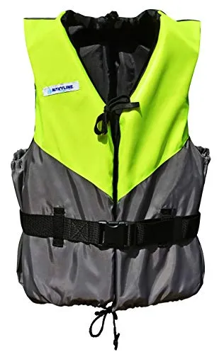 Navyline Unisex 50N Schwimmhilfe Schwimmweste, Farbe:gelb/grau, Größe:70-90kg