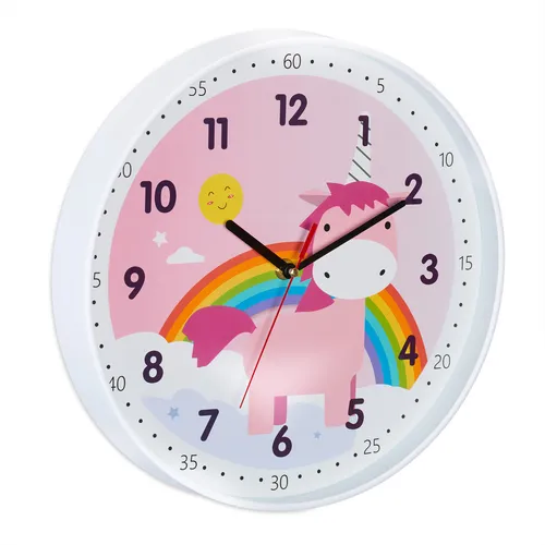 Einhorn wanduhr Kinderzimmer Uhr bunt 30 cm Einhorn Uhr Mädchen Wanduhr Quarz