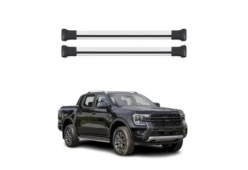 OMAC Dachträger für Ford Ranger 2022-2025 - Dachgepäckträger aus leichtem Aluminium, wasserdicht und abnehmbar. Perfekt für Fahrrad- und Skiträger, mit T-Schienen für vielseitige Nutzung!