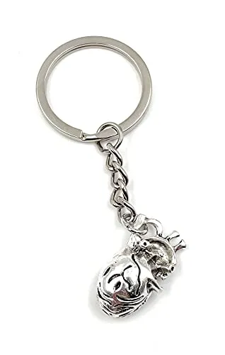 Onwomania - Herz Organ Anatomie - Schlüsselanhänger Metall Glücksbringer ideal als Geschenk z.B. für den besten Freund, die beste Freundin, Mama - Für Männer, Frauen & Kinder