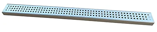Trobak Entwässerungsrinne Edelstahl 1 Meter superflach Rost Quadratlochung System 35/80