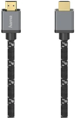Hama Premium HDMI Kabel 1 Meter - Ultra High Speed 4K/8K, 48 Gbit/s, robustes Aramidfaser-Design für perfekte Bild- und Tonqualität