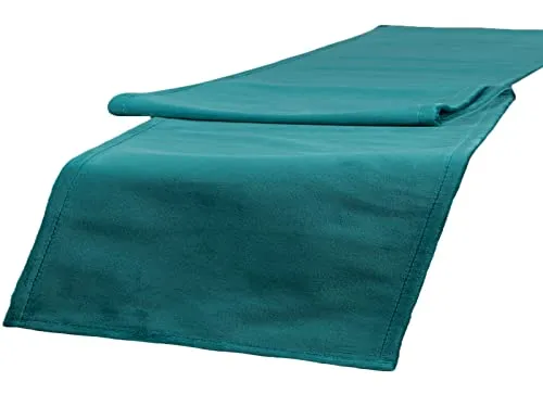 beties Samt&Sonders Tischläufer - Petrol, 40x220 cm mit dekorativer Jeansnaht - Eleganter Tischläufer aus hochwertigem Samt, Öko-Tex-Standard 100 zertifiziert und ohne PFC. Waschbar bei 30°C, reißfest und in verschiedenen Längen und Farben erhältlich.
