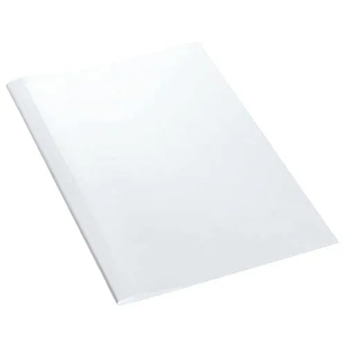 Leitz Thermobindemappen Weiß 8mm - 100 Stück, hochwertige Qualität mit transparenter Vorderseite für individuelle Titelgestaltung