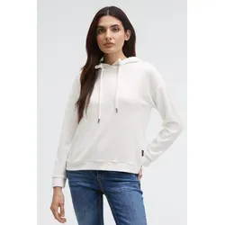 Kapuzenpullover SOCCX, Damen, Gr. L, weiß, Material: 53% Viskose, 43% Polyester, 4% Elasthan, unifarben, regular fit normal, Rundhals, eingesetzt Bündchen, Pullover Kapuzenpullover, aus Flauschstrick