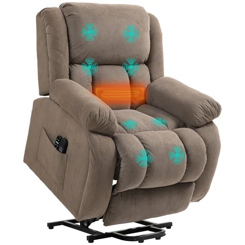 Homcom Fernsehsessel mit Massagefunktion, Braun