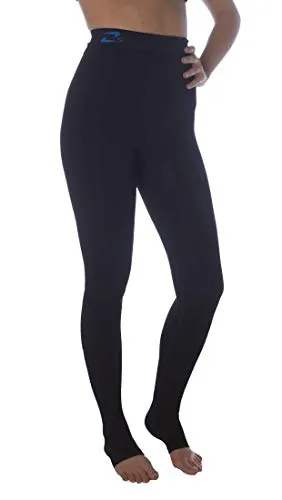 CzSalus Lange Strumpfhose, schlank machende Kompressions-Leggings (18-21 mmHg) Unterstützung Lipödem-Lymphödem (Schwarz, M)