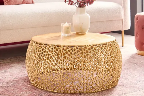 Riess-Ambiente Couchtisch ABSTRACT LEAF Ø75cm gold in gold von Riess-Ambiente