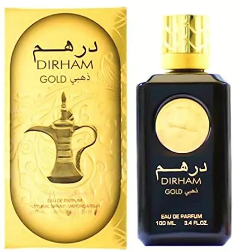 Ard al Zaafaran Dirham Gold Eau de Parfum 100 ml - Orientalisches Eau de Parfum für Herren, mit einer einzigartigen Komposition aus Bergamotte, Jasmin und Patschuli für ein unvergessliches Dufterlebnis.