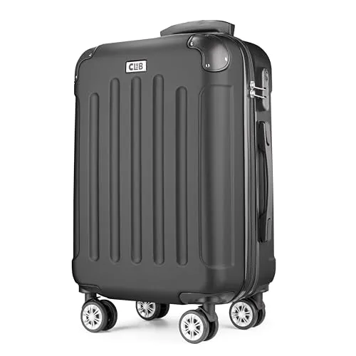 POSH Hartschalenkoffer Koffer & trolleys rollkoffer handgepäck reisekoffer mit Rollen | Koffer groß, mittelgroß, klein ABS | Leichter Kofferset 3 teilig im M-L-XL (Schwarz, XL)