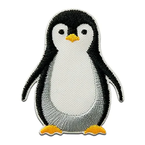 Catch the Patch Recycl Patch Pinguin Tier Antarktis Think Green - (Größe: 5 x 4 cm) – Aufbügler & Applikationen in verschiedenen Größen – Ideal für Kleidung, Schulranzen, Jeans & Rucksäcke