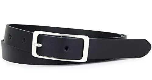 Frentree Ledergürtel MADE IN GERMANY, 2 cm schmaler Gürtel aus Leder, Damengürtel Schwarz