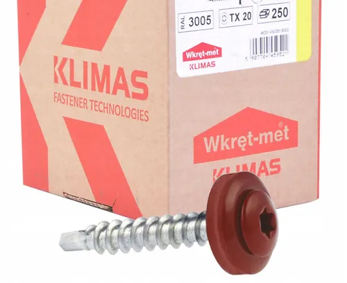 Klimas WDD Trapezblechschrauben 4,8x35mm – 250 Stück - Selbstbohrende Trapezblechschrauben für zuverlässige Befestigung auf Holzunterkonstruktionen. Hoher Korrosionsschutz und schnelle Montage dank selbstbohrender Spitze. Perfekt für Dach- und Fassadenkonstruktionen.