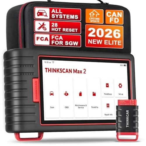 Thinkcar Thinkscan MAX2 Obd2 Diagnosegerät Für Alle Fahrzeuge,Alle Systemdiagnosen Obd2 Diagnosegerät Bluetooth Mit 28 Zurücksetzen,Öl,DPF,IMMO,Kostenloses Software-Update,Kabellose Verbindung.