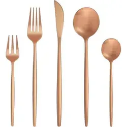 Edelstahl Besteckset 30-teilig in Roségold für 6 Personen