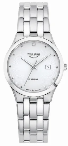 Bruno Söhnle Florenz Damen-Armbanduhr - Elegante Armbanduhr mit Quarzwerk, Saphirglas und Edelstahlarmband. Ein Brillant auf der ‚12‘ verleiht ihr einen besonderen Glanz.