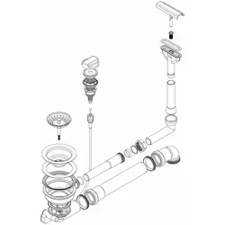 Schock Einbauspüle Ablaufgarnitur Drehexcenter chrom - Hochwertige Ablaufgarnitur für Schock Spülen, elegantes Chrom-Design und exzellente Funktionalität, passend für viele Modelle.