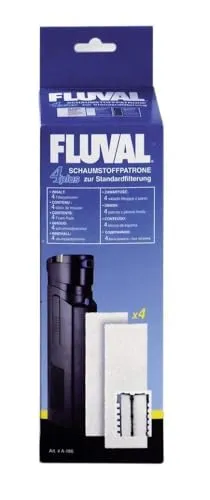 Fluval Schaumstoffpatrone, zur Standardfilterung für den Fluval 4+ Innenfilter, 4er Pack