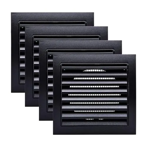 Vent Systems Ø100 mm Anthrazit Lüftungsgitter - 4 Stück - Luftgitter Abdeckung für Trocknerentlüftung, Badezimmer - Abluftrohr Entlüftungsabdeckung - für Außen/Innen - Belüftung, Auspuff, Zuluft