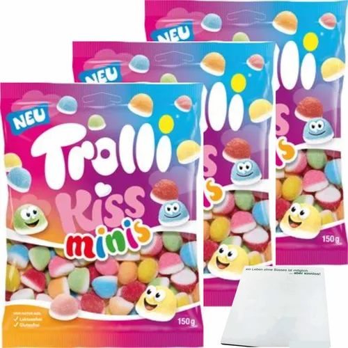 Trolli Kiss Minis 3er pack 3x150g Packung usy Block