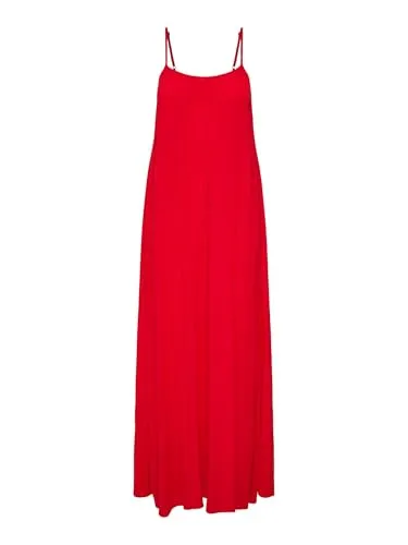 Onlniki Strap Maxi Dress WVN - Elegantes Sommerkleid - Schickes, langes Kleid für Jugendliche mit kleinem Stehkragen und Knopfleiste. Ideal für warme Tage und vielseitig kombinierbar.