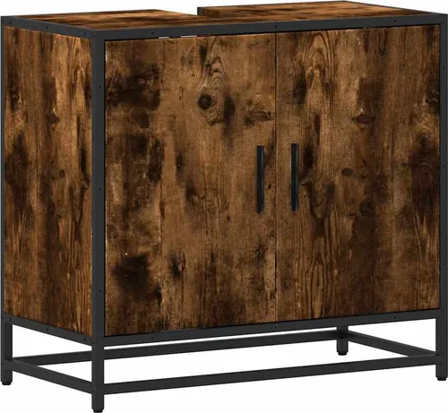 vidaXL Waschbeckenunterschrank Räuchereiche 65x33x60 cm in braun von vidaXL