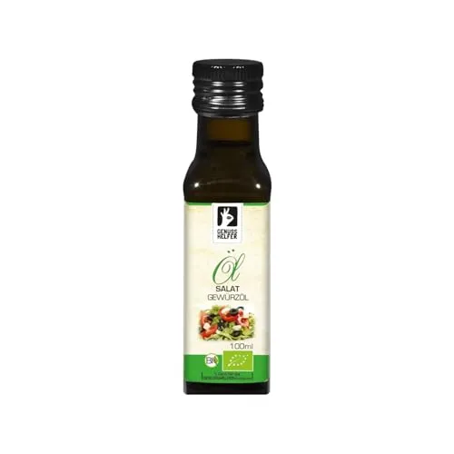 Bremer Gewürzhandel Würziges Salatöl BIO, kaltgepresst, Raps- und Sonnenblumenöl mit Kräutern verfeinert, ideal für Salatdressings, 100ml