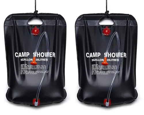 BAYLI Gartendusche 2er Set Camping Dusche 20 Liter, Tragbare Outdoordusche, Solardusche