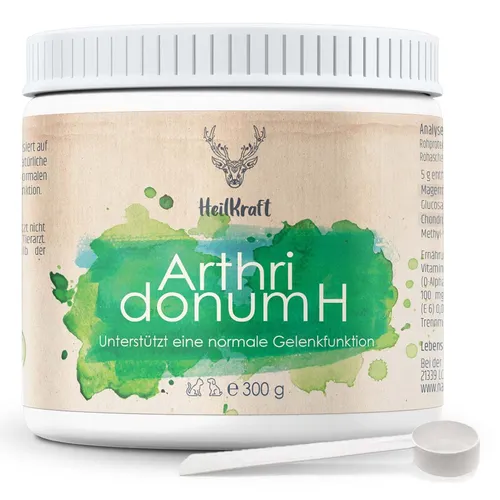 HeilKraft Arthridonum H - 300 g Gelenkpulver für Hunde und Katzen, unterstützt die Gelenkgesundheit mit Chondroitin, Glucosamin und MSM