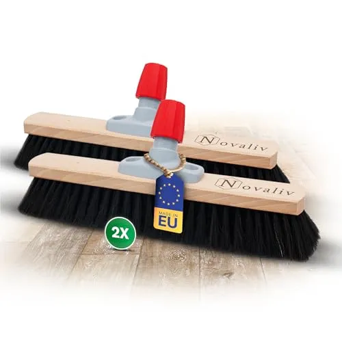 Novaliv 2X Rosshaarbesen 40 cm – Hochwertiger Besenkopf ohne Stiel