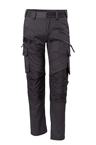 Qualitex Winter-Bundhose Unisex anthrazit Größe: 58-60 - Wärmende Arbeitshose für Damen und Herren mit Kniepolster-Taschen, ideal für Handwerker. Robuste Cordura-Verstärkung und praktischer Gummizug sorgen für optimalen Komfort.
