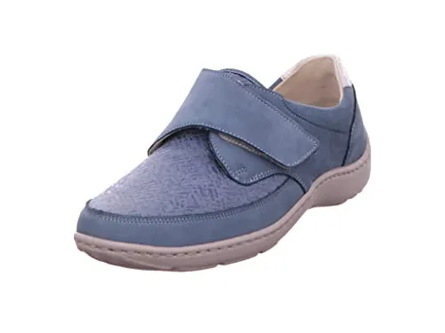 Waldläufer Lugina Henni - Denim 38 EU - Damen-Schnürhalbschuhe mit extrem guter Dehnweite, herausnehmbarem Fußbett und flexibler Laufsohle – ideal für sensible Problemfüße.