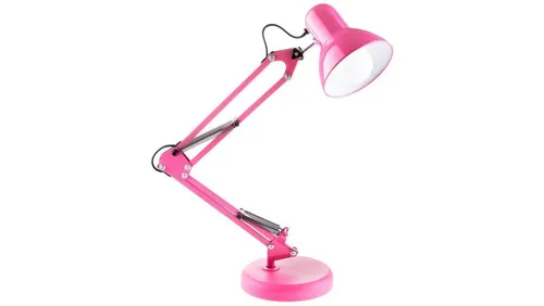 Lampka Biurkowa Kreślarska Stołowa E27 TOBI Różowa Lumiled + uchwy 5904422725570