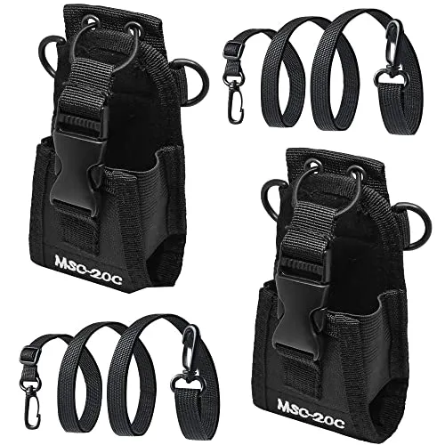 QINERSAW 2 Stück Multifunktions-Tasche Funkgerät Holder Walkie-Talkie Holster Funkgerät-Halterung für GPS Handy Two Way Radio Schwarz