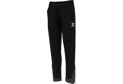 hummel hmlLEAD Poly Trainingshose Kids F7642 schwarz, 10 (140) - Trainingshose für Kinder mit Reißverschluss am Beinabschluss und Kordelzug für optimalen Sitz, ideal für Sport und Freizeit.
